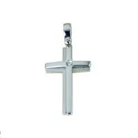 Zdjęcie Elegancki polerowany i satynowany krzyż o śr.ct.0,01 wym.25x12mm.