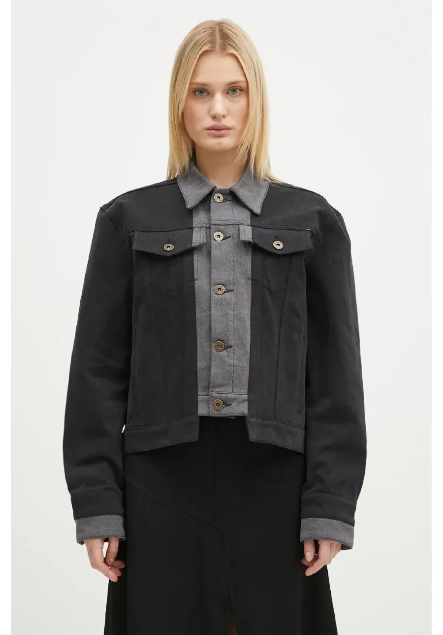 obrazek 1 JW Anderson kurtka jeansowa Layered Denim Jacket damska kolor szary przejściowa oversize DJ0034.PG1657.938