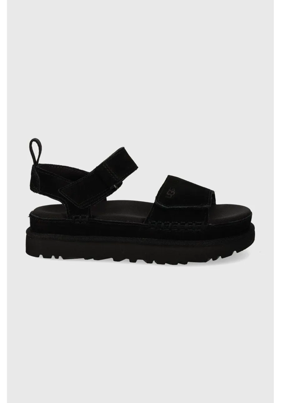obrazek 1 UGG sandały zamszowe Goldenstar damskie kolor czarny na platformie 1136783