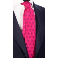 Picture Fuchsia cotton tie with small patterns