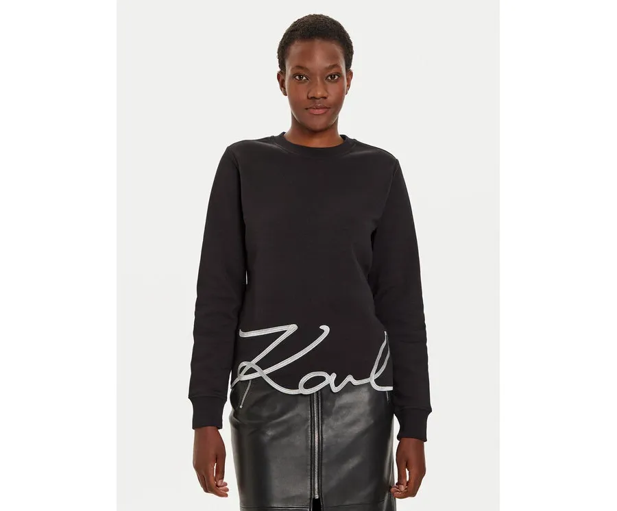 obrazek 1 KARL LAGERFELD Bluza 245W1815 Czarny Regular Fit