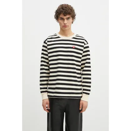Zdjęcie Human Made longsleeve bawełniany Striped Longsleeve kolor beżowy wzorzysty HM28CS039