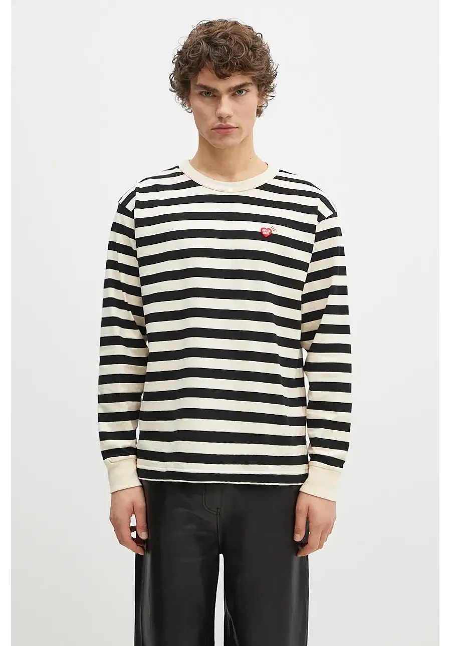 obrazek 1 Human Made longsleeve bawełniany Striped Longsleeve kolor beżowy wzorzysty HM28CS039