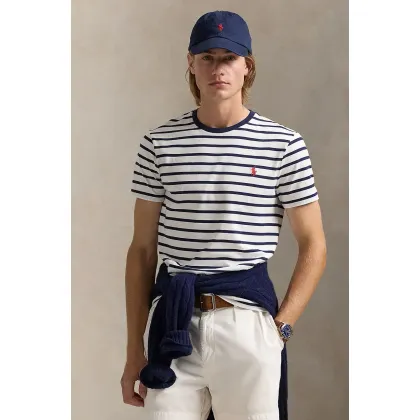 Zdjęcie Polo Ralph Lauren t-shirt bawełniany męski kolor biały wzorzysty 710938134
