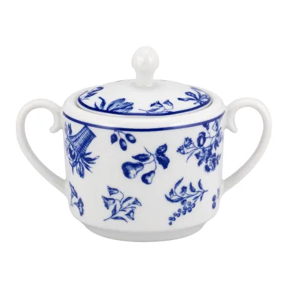 Picture A stylish porcelain sugar bowl from the Chintz Azul collection in blue colors - Vista Alegre