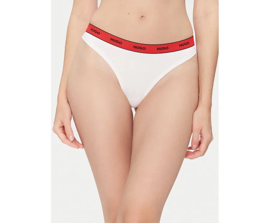 obrazek 1 HUGO Stringi Thong Stripe Pyp 50545700 Biały