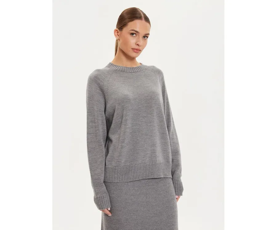obrazek 1 Max Mara Leisure Sweter Salvia 2426366158 Szary Relaxed Fit