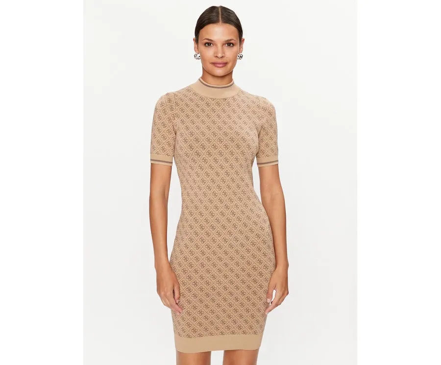 obrazek 1 Guess Sukienka dzianinowa W3YK39 Z37K0 Beżowy Slim Fit