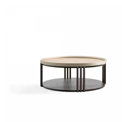 Zdjęcie Okrągły stolik kawowy z blatem z marmuru lub laminatu