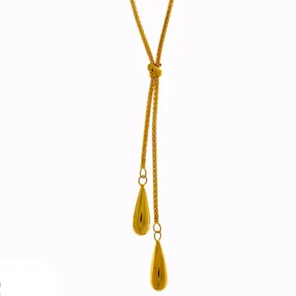 Zdjęcie Wyjątkowy złoty choker z wiszącymi kroplami 45 cm