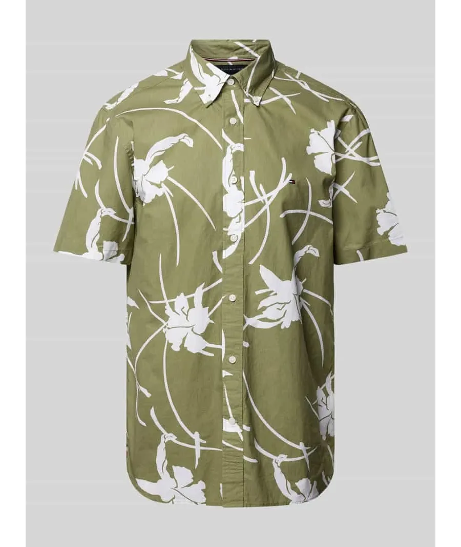 obrazek 1 Koszula casualowa o kroju slim fit we wzory na całej powierzchni