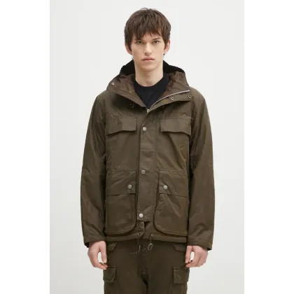 Zdjęcie Barbour kurtka Re-Engineered Durham Wax Jacket męska kolor brązowy przejściowa oversize MWX2332