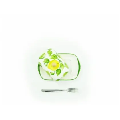 Zdjęcie Tacka na masło z pokrywką w stylu wiejskim - Le Ceramiche