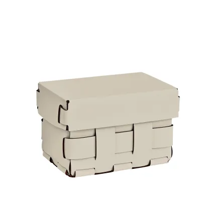 Zdjęcie Stylowy mały koszyk Bottega 12x19xH13 cm w kolorze waniliowym