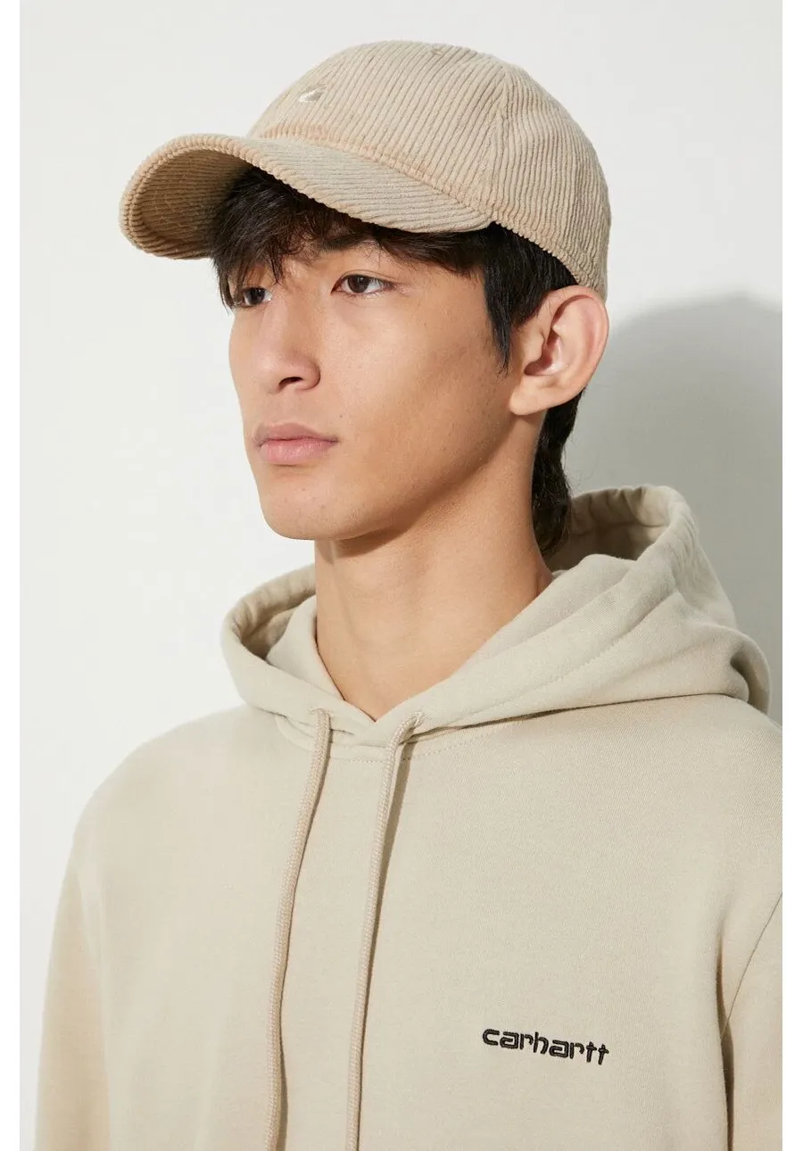 obrazek 1 Carhartt WIP czapka z daszkiem bawełniana Harlem Cap kolor beżowy gładka I026890.G1XX