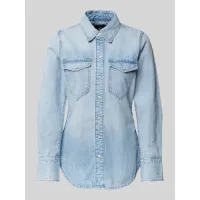 Zdjęcie Bluzka jeansowa o kroju slim fit z kieszeniami z patką na piersi model ‘Western shirt’