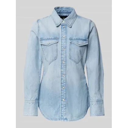 Zdjęcie Bluzka jeansowa o kroju slim fit z kieszeniami z patką na piersi model ‘Western shirt’