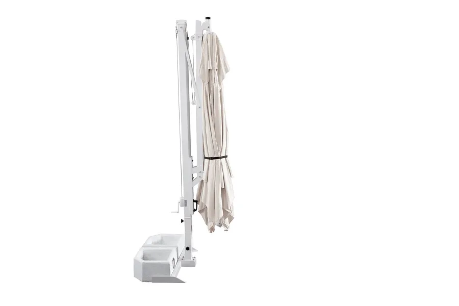 obrazek 2 Kwadratowy wysuwany aluminiowy parasol na wsporniku do ogrodu lub na taras