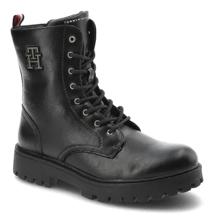 Zdjęcie Czarne Botki Tommy Hilfiger Modne Wygodne Buty Damskie