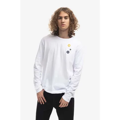 Zdjęcie Wood Wood longsleeve bawełniany Mel kolor biały z aplikacją 10235402.2323.WHITE-WHITE