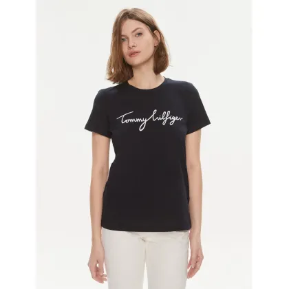 Zdjęcie Tommy Hilfiger T-Shirt Signature WW0WW41674 Granatowy Regular Fit