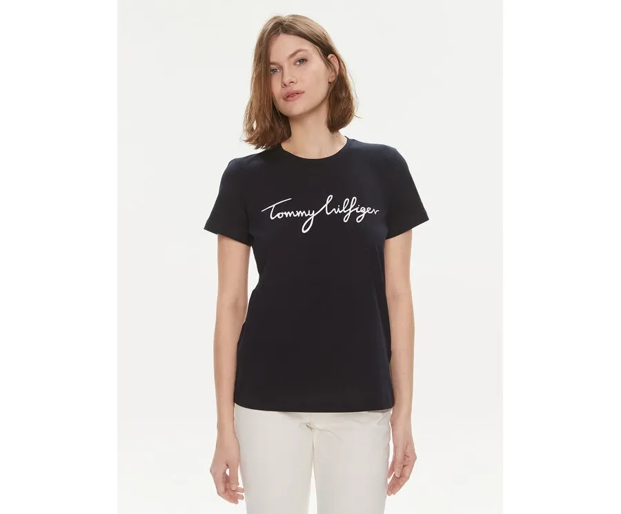 obrazek 1 Tommy Hilfiger T-Shirt Signature WW0WW41674 Granatowy Regular Fit