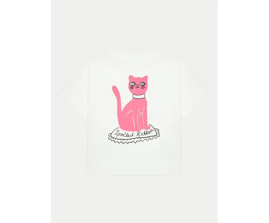 obrazek 1 Mini Rodini T-Shirt Cat 2472012210 Biały Regular Fit MINI RODINI