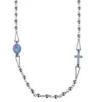 Zdjęcie Włoski łańcuszek różaniec choker z błyszczącymi koralikami 45 cm