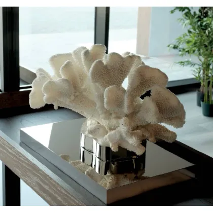 Picture Unique nickel-plated wood coral on a black base