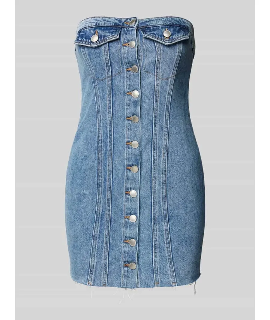 obrazek 1 Sukienka jeansowa z kieszeniami na piersi model ‘JASMINE’