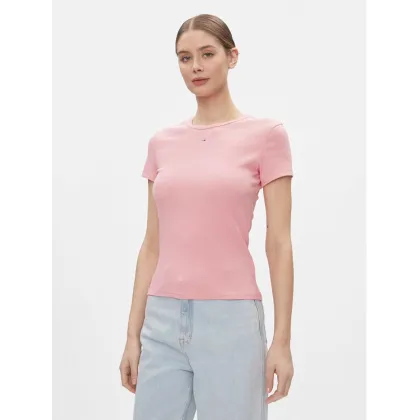 Zdjęcie Tommy Jeans T-Shirt Essential DW0DW17383 Różowy Slim Fit