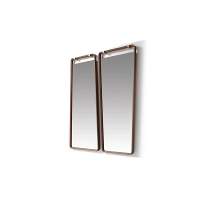 Picture Mirror with a frame in solid wood or upholstered in leather - Ulivi Salotti