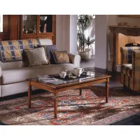 Picture Italian small rectangular table with a glass top