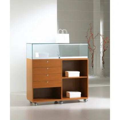 Picture Beautiful, stylish display counter on wheels