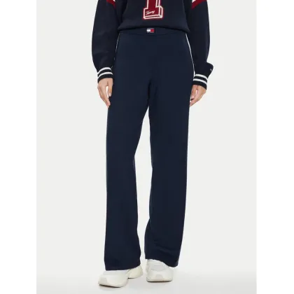 Zdjęcie Tommy Jeans Spodnie materiałowe Badge DW0DW18532 Granatowy Wide Leg