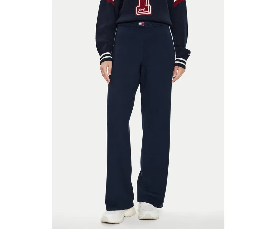 obrazek 1 Tommy Jeans Spodnie materiałowe Badge DW0DW18532 Granatowy Wide Leg
