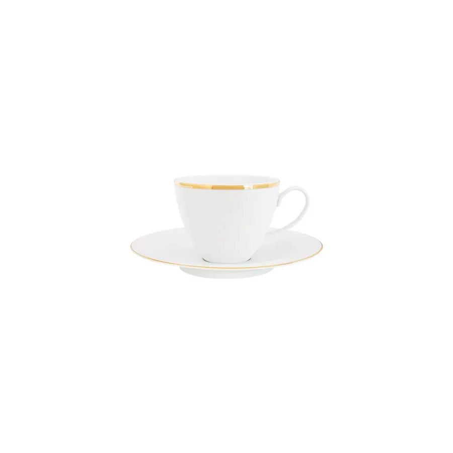 obrazek 1 Stylowa porcelanowa filiżanka do herbaty w komplecie ze spodkiem - Porcel