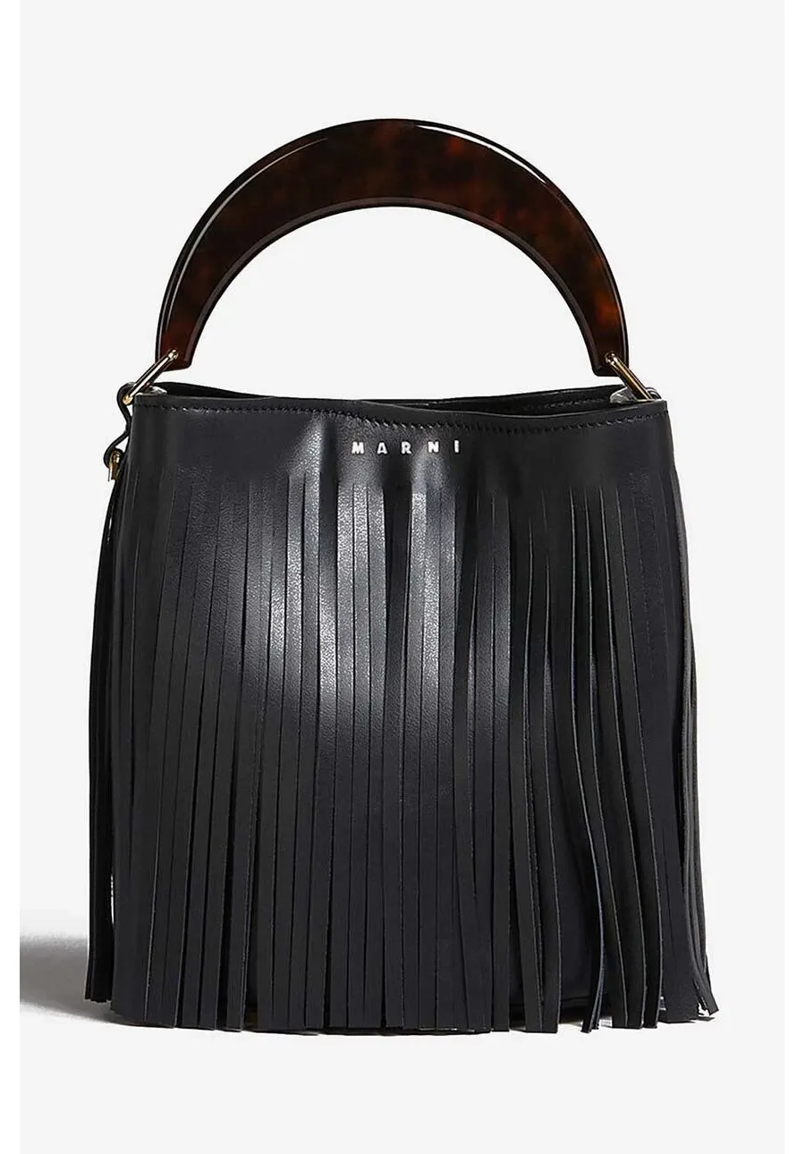 obrazek 1 Marni torebka skórzana kolor czarny SCMPU09TL9.LV589.ZO280-CZARNY