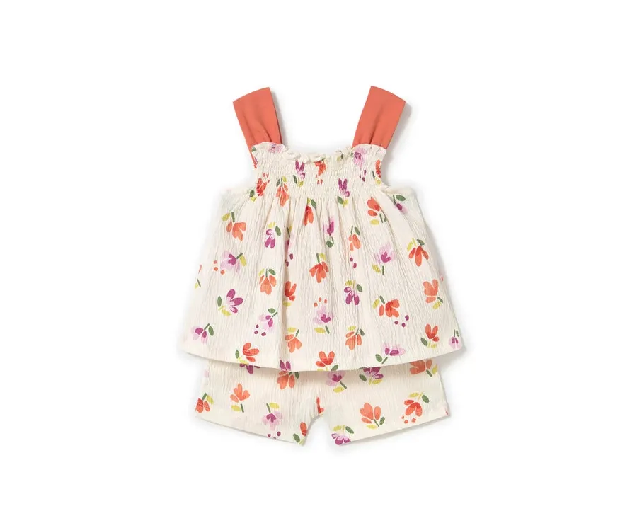 obrazek 1 Mayoral Komplet top i spodenki 1230 Écru Regular Fit