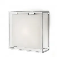 Zdjęcie Kwadratowa duża lampa ścienna z chromowanego mosiądzu H.50xL.50xP.20 cm