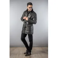 Zdjęcie Modny płaszcz męski wykonany z jagnięcej skóry - A&A Vesa