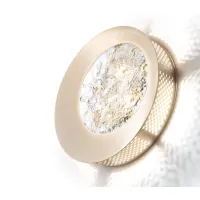 Zdjęcie Lampa sufitowa/kinkiet z młotkowanym szkłem zdobionym złotem płatkowym - Il Paralume Marina