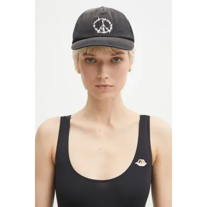 Zdjęcie Aries czapka z daszkiem bawełniana Peace Cap kolor czarny z aplikacją AR9000503