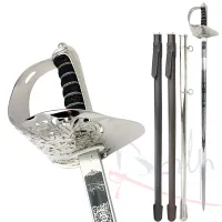 Picture English Infantry Saber - stainless steel model with black leather scabbard