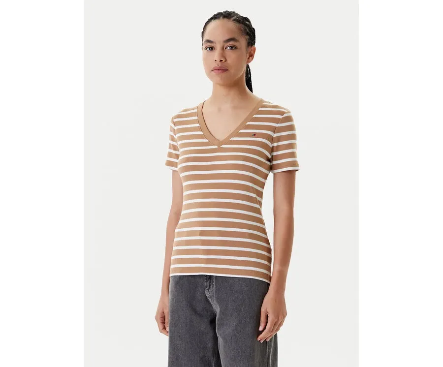 obrazek 1 Tommy Hilfiger T-Shirt New Cody WW0WW40584 Brązowy Slim Fit