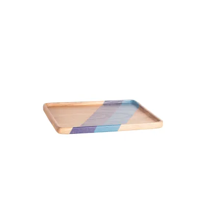 Picture Rectangular medium Decor tray made of natural teak