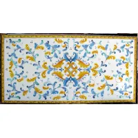 Zdjęcie Wyjątkowy blat do ogrodu wykonany z lawy wulkanicznej zdobiony oryginalnym ornamentem - Ceramiche Valchida