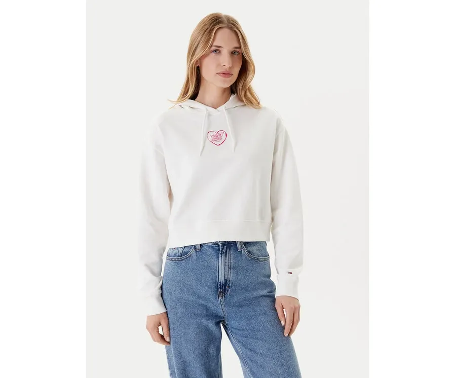 obrazek 1 Tommy Jeans Bluza Heart DW0DW21408 Biały Relaxed Fit