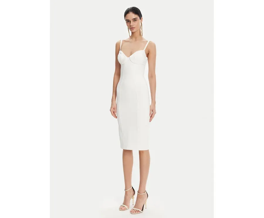 obrazek 1 Elisabetta Franchi Sukienka koktajlowa AB-702-51E2 Biały Regular Fit