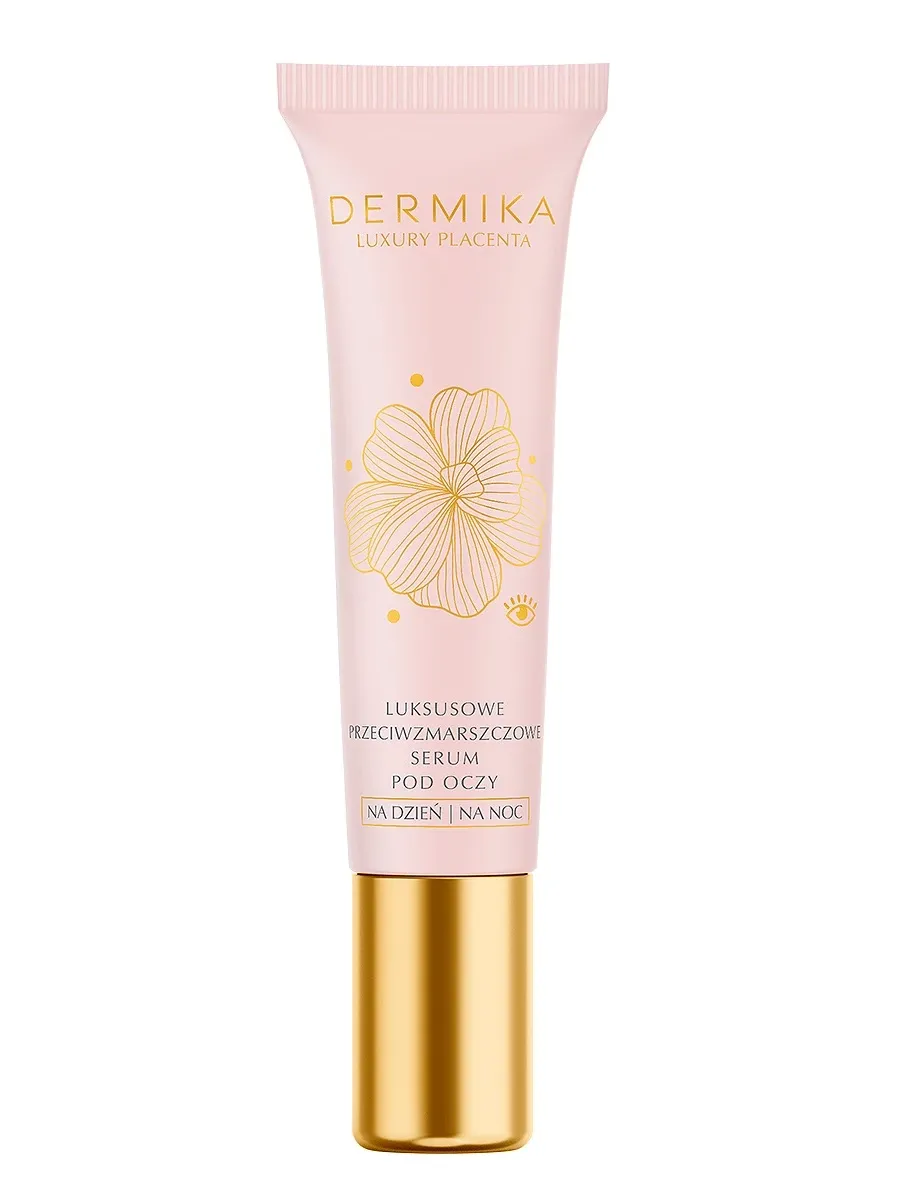 obrazek 1 Dermika Luxury Placenta Przeciwzmarszczkowe serum pod oczy na dzień i na noc 15 ml